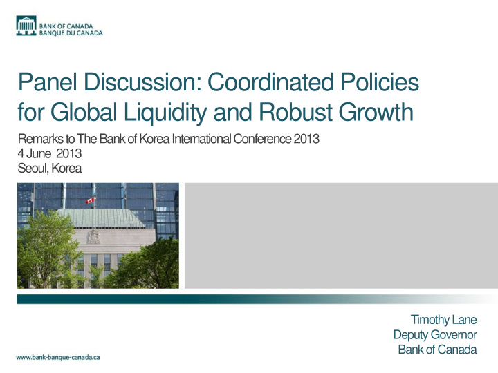 for global liquidity and robust growth
