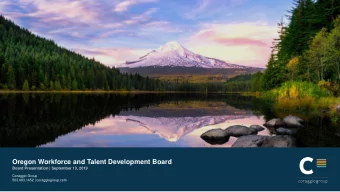 Oregon Workforce and Talent Development Board  Board Presentation | September 13, 2019  Coraggio
