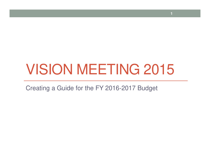 vision meeting 2015