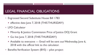 LEGAL FINANCIAL OBLIGATIONS  Engrossed Second Substitute House Bill 1783  effective date June