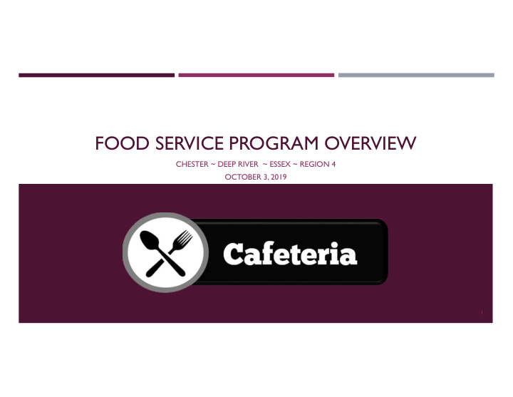 food service program overview