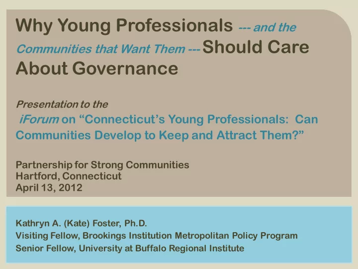 communities that want them should care about governance