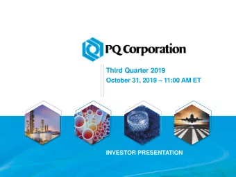 Third Quarter 2019  October 31, 2019  11:00 AM ET  INVESTOR PRESENTATION  1  LEGAL DISCLAIMER