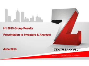 June 2015  ZENITH BANK PLC  Disclaimer  This presentation is based on the consolidated financial