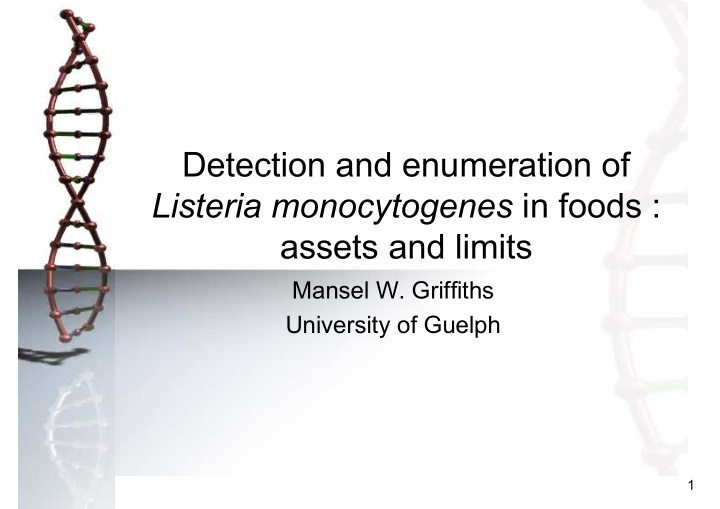 detection and enumeration of listeria monocytogenes in