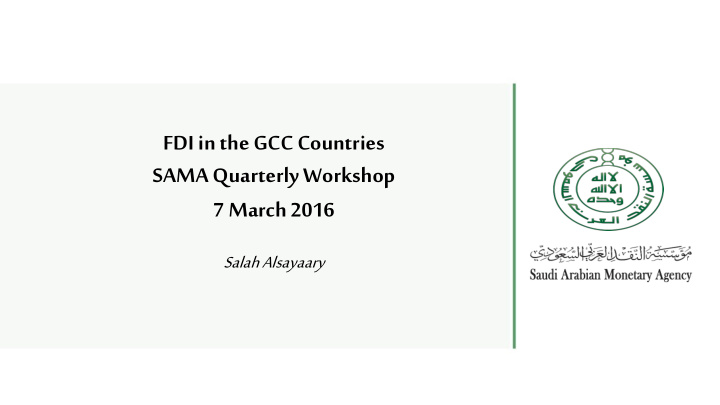 fdi in the gcc countries