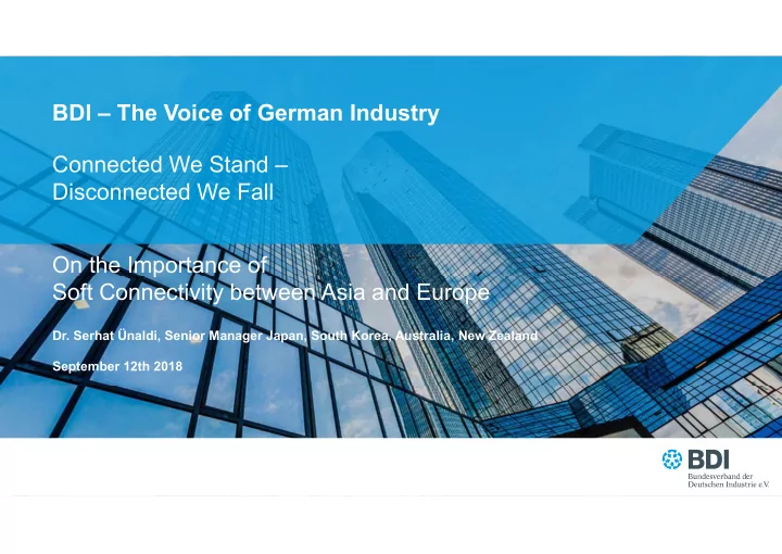 bdi the voice of german industry connected we stand