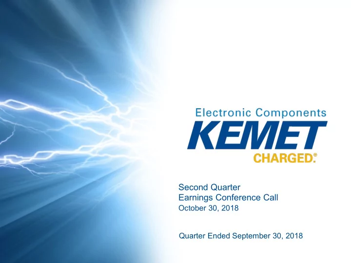 second quarter earnings conference call