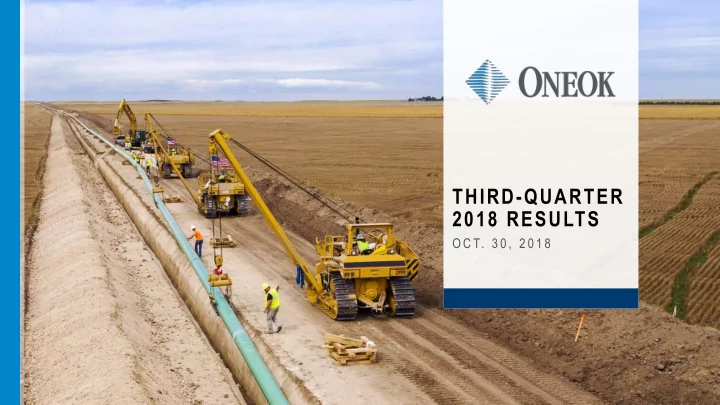 third quarter 2018 results