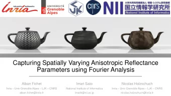 Parameters using Fourier Analysis  Alban Fichet  Imari Sato  Nicolas Holzschuch Inria  Univ