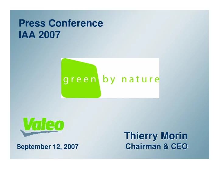 press conference iaa 2007 thierry morin thierry morin