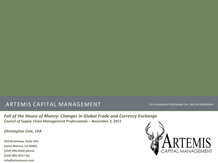 artemis capital management