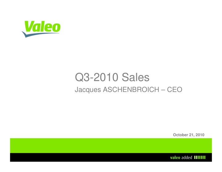 q3 2010 sales