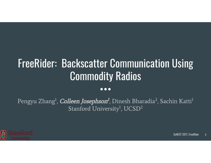 freerider backscatter communication using commodity radios