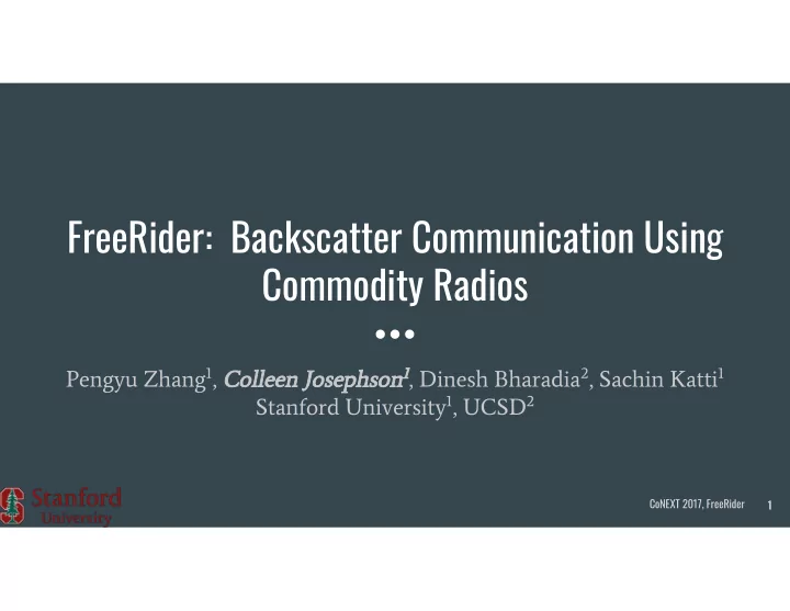 freerider backscatter communication using commodity radios