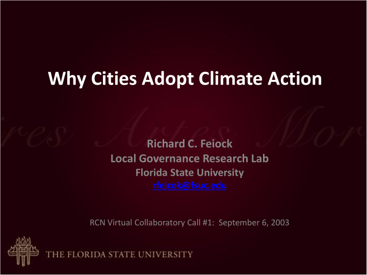 why cities adopt climate action