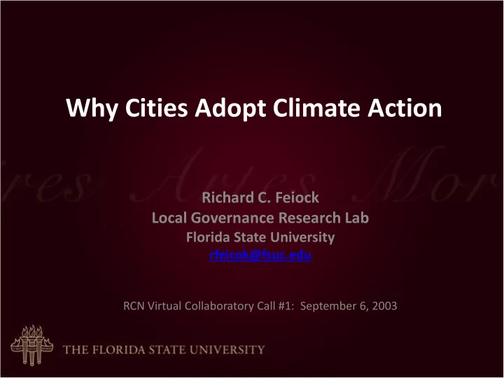 why cities adopt climate action
