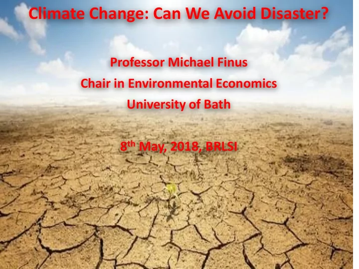 climate change can we avoid disaster