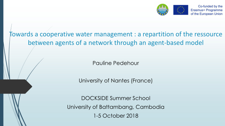 towards a cooperative water management a repartition of