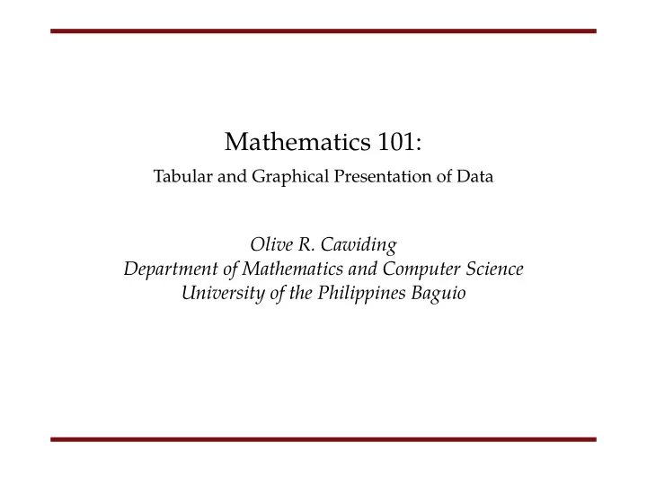 mathematics 101