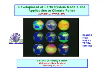 Ronald G. Prinn, MIT  NASAs  TERRA  satellite  Victoria University &amp;  NIWA  Wellington, New