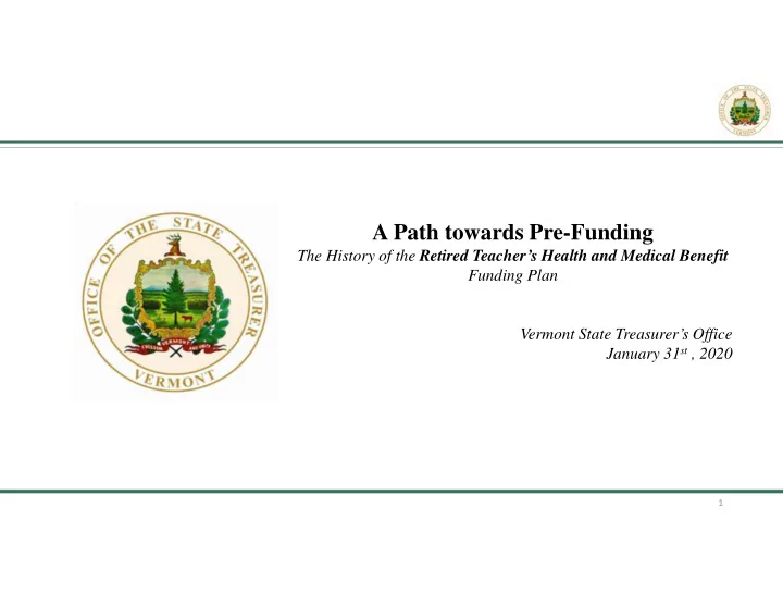 a path towards pre funding