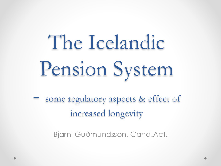 the icelandic pension system