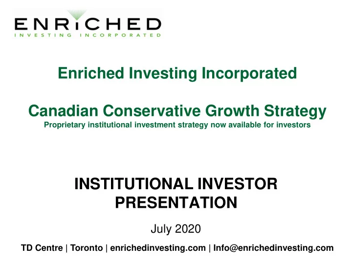 canadian conservative growth strategy