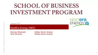 NextEra Energy (NEE)  Brandon Blackwell  Utilities Sector Analyst  Nick Windham  Utilities Sector