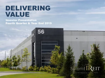 VALUE  Investor Presentation  Fourth Quarter &amp; Year End 2019  FORWARD LOOKING INFORMATION  This