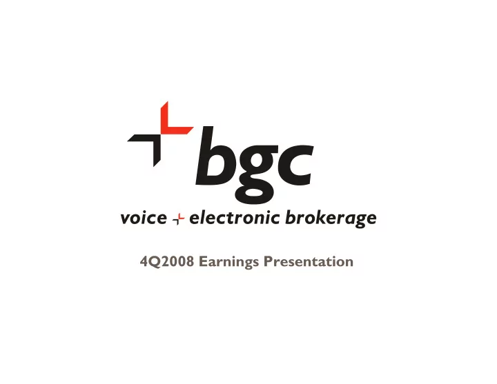 4q2008 earnings presentation discussion of forward