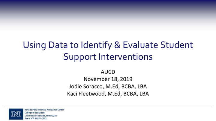 using data to identify evaluate student support