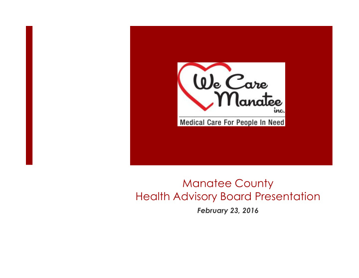manatee county health advisory board presentation