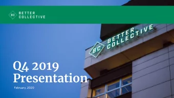 Q4 2019  Presentation  February, 2020  1  Forward looking statement  This presentation contains