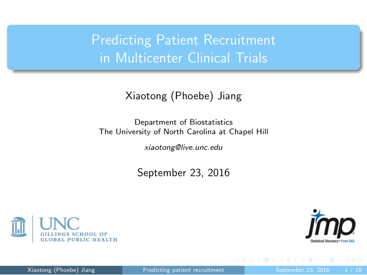 predicting patient recruitment in multicenter clinical