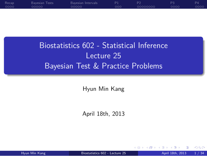 biostatistics 602 statistical inference