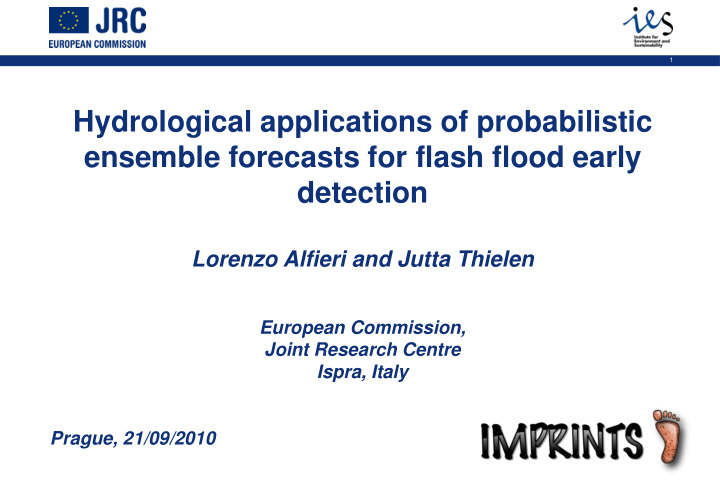 ensemble forecasts for flash flood early