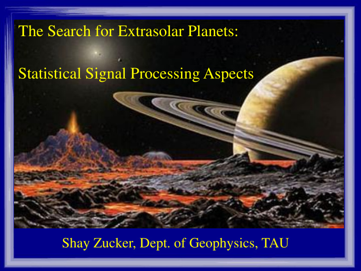 the search for extrasolar planets statistical signal
