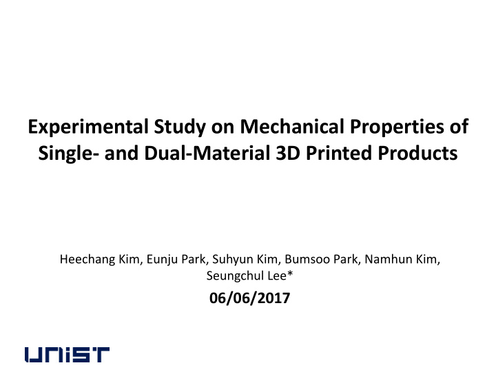 experimental study on mechanical properties of single and