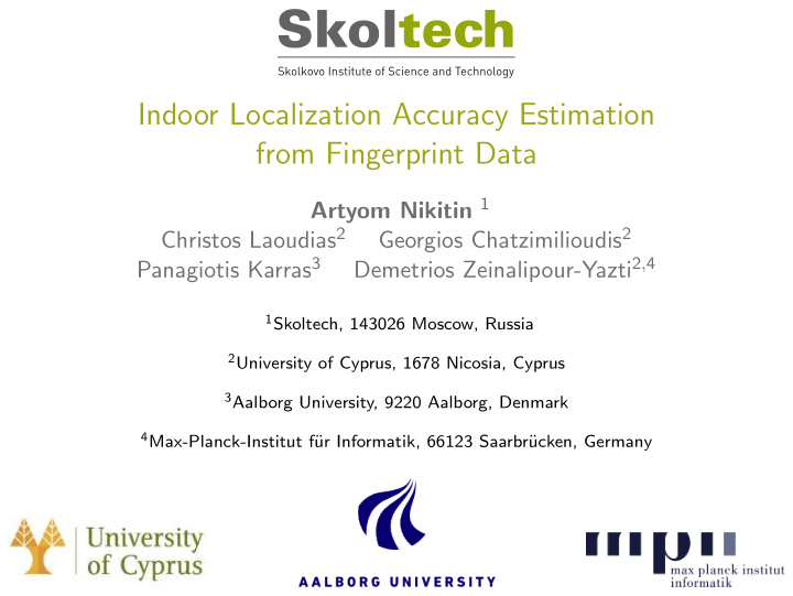 indoor localization accuracy estimation from fingerprint