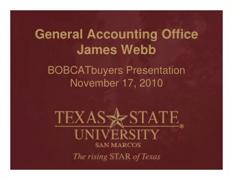 General Accounting Office  General Accounting Office  James Webb  BOBCATbuyers Presentation