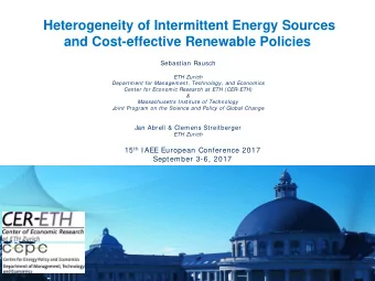 Heterogeneity of Intermittent Energy Sources  and Cost-effective Renewable Policies  Sebastian