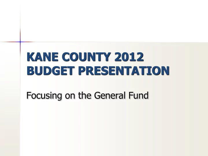 budget presentation