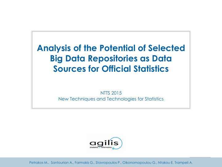 analysis of the potential of selected big data
