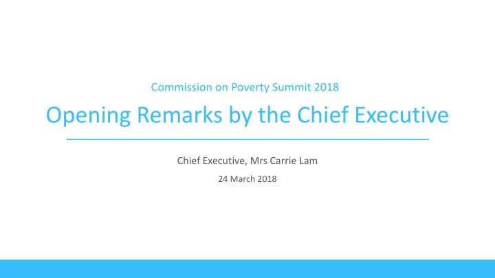 opening remarks by the chief executive