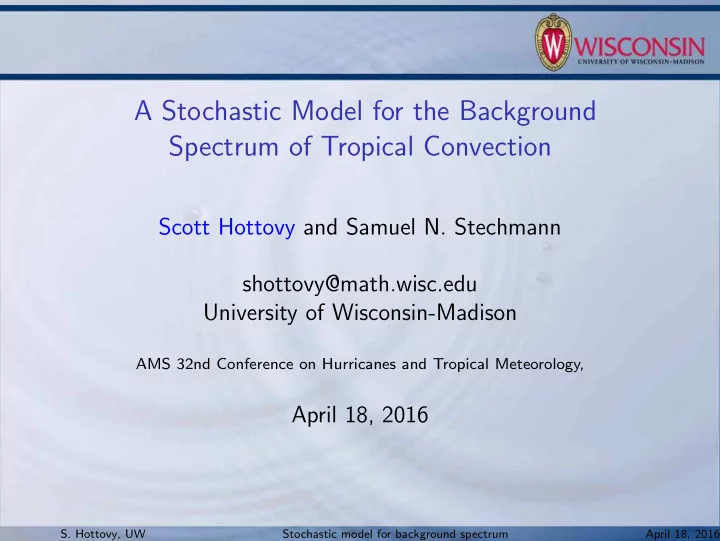 a stochastic model for the background spectrum of