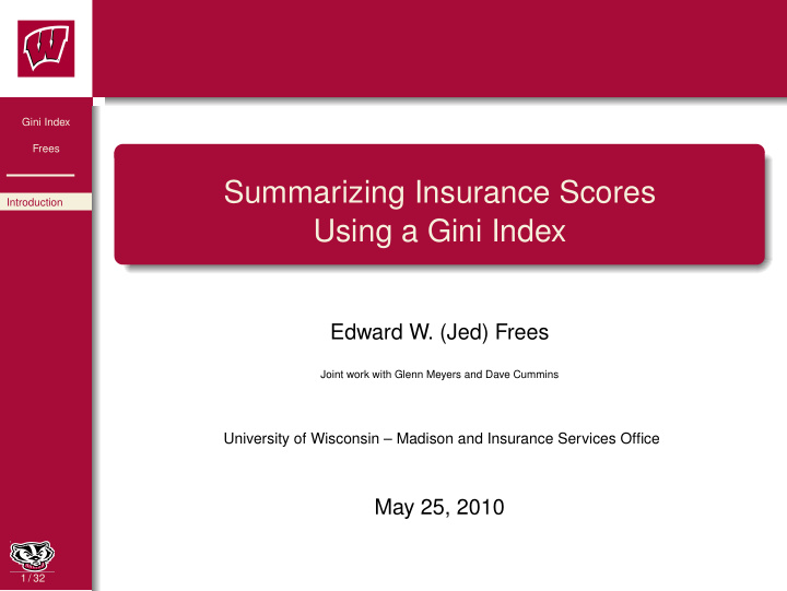 summarizing insurance scores