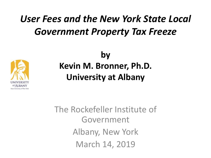user fees and the new york state local government