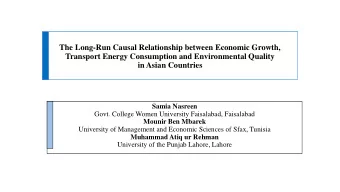 The Long-Run Causal Relationship between Economic Growth,  Transport Energy Consumption and