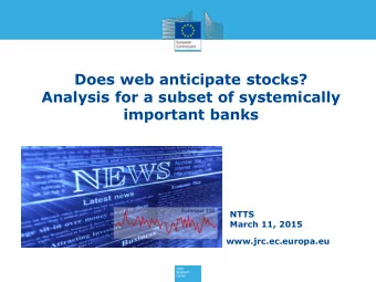 important banks  NTTS  March 11, 2015  www.jrc.ec.europa.eu  Rationale   people sometimes